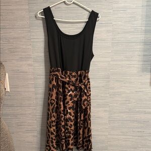 Leopard Print Black and Brown Dress